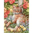 thumbnail image 1 of Carolines Treasures CDCO0027CHF Tabby dans les Roses par Debbie Cook Drapeau Toile Taille Maison, 1 of 4