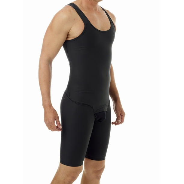 Underworks Men Compression Bodysuit with Rear Zipper