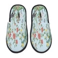 thumbnail image 3 of Junzan Fuzzy Feet Slippers For Women,House Shoes Non Slip Indoor/Outdoor,Chinoiserie Floral Palm Tree Designs-Medium, 3 of 9