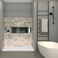 thumbnail image 2 of Transolid Swk603672 Saramar 60" W X 36" D X 72" H Three Panel Shower Wall Kit - Sand Creme, 2 of 7