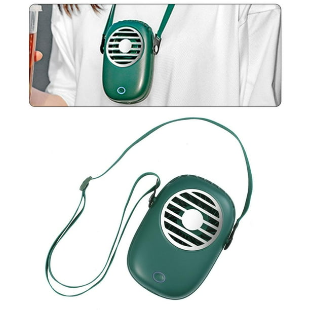 Ventilador USB, Ventilador Portátil con Coll , Ventilador de Mano , Escritorio Personal de 3 Velocidades, Viaje - Verde perfecl ventilador de cuello personal
