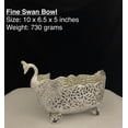 thumbnail image 2 of German silver fine carving swan bowl for snacks/ fruits/ home décor/ gift item, 2 of 2