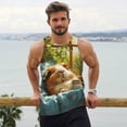thumbnail image 6 of Logiee Lazy Home Style Guinea Pig Print Men's Workout Tank Top,Quick Dry Workout Tank Top,Gym Muscle Tee,Fitness Bodybuilding Sleeveless T Shirt-Small, 6 of 7