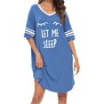 thumbnail image 2 of Sleep Shirts for Women Short Sleeve Cotton Novelty Night Shirts V Neck Oversized Nightgowns Cute Printed Nightdress, 2 of 6