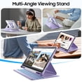 thumbnail image 4 of Fintie 360 Degree Rotating Case for Samsung Galaxy Tab S10 Lite/ S10 FE/ S9 FE 5G 10.9 Inch/Tab S9 11 Inch with S Pen Holder, Swiveling Protective Stand Clear Back Cover, Purple, 4 of 11