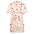 thumbnail image 4 of Vetsdori Womens Short Sleeve PJ Sets Sleepwear 2 Pieces Homewear Button up Shorts & Top,Heart Print Pockets Loungewear Casual Summer Pajamas for Women Soft, 4 of 8