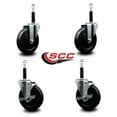 thumbnail image 2 of 5 Inch Soft Rubber Wheel Swivel 3/4 Inch Expanding Stem Caster Set 2 Brakes SCC, 2 of 2