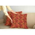 thumbnail image 2 of Ambesonne Orange Throw Pillow Cover 2 Pack, Grungy Flower Romantic, 24", Orange, 2 of 5