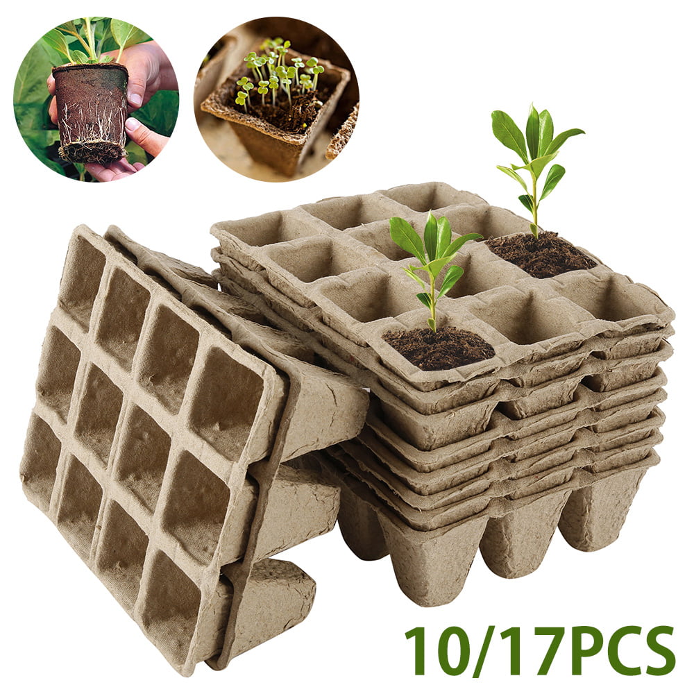 Seed Starter Peat Pots Tray Biodegradable Germination Garden Plants Natural Cell 