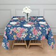 thumbnail image 3 of Pioneer Flower Floral Print Pattern Square Tablecloth,Waterproof Square Table Cover,Wipeable Spillproof Washable Table Cover for Home Kitchen Party Decor 42"X42"(107x107cm), 3 of 6