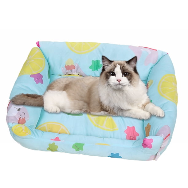 Cama autorefrescante de verano para perros pequeños, sofá cama duradero para perros y gatos, acogedora y fresca cama de chinlon para cachorros y gatos con base antideslizante.