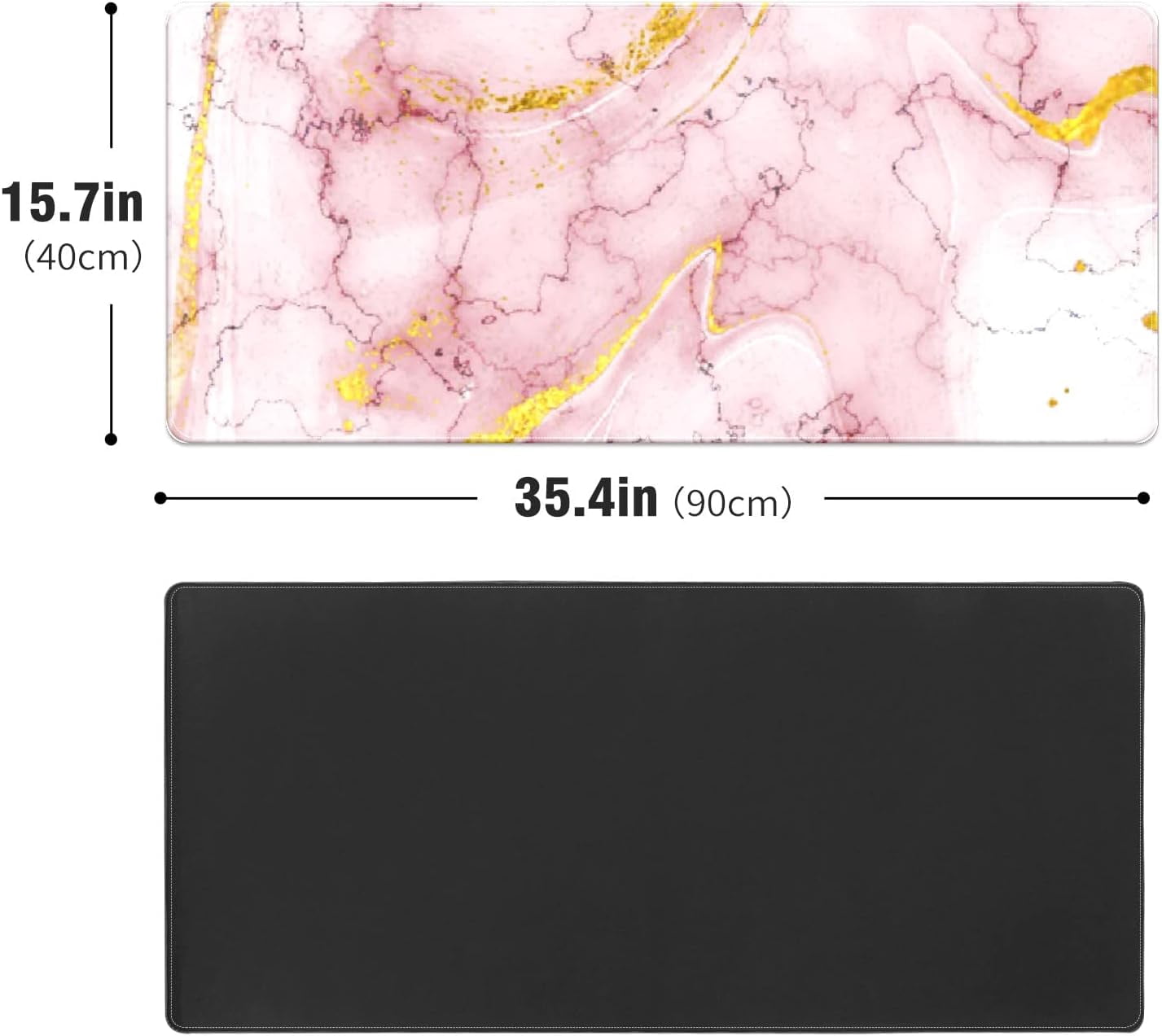 Pink Gold Marble Desk Mat, Desk Accessory, Cute Workspace, Trendy Workspace, Trendy, 35.4x15.7in Large Gaming Mouse Pad, Cute Desk Topper, Pretty Desk Pad