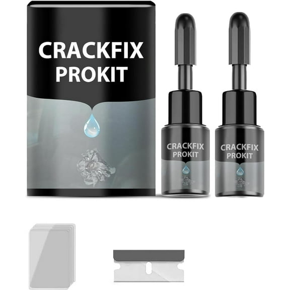 CrackFix Pro Kit,CrackFix Pro Kit Nexa Car Windshield Crack Repair Fluid Kits,Repair Fluid Quick Fix for Chips, Cracks, Star-Shaped Crack,Car Glass Repairs Without Stress (2Set)