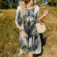 thumbnail image 3 of Watercolor Wolf in Forest Dress Summer Dresses Woman Street Style Big Size Casual Dress, 3 of 9