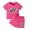 Hot Pink, variant on gcong Girls Summer Outfits 5t Cute Print Short Sleeve T Shirt Tops Round Neck Comfy Casual Weekend Set Outdoor Casual Clothes
