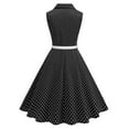 thumbnail image 4 of RYRJJ Women 50s 60s Vintage Sleeveless Cocktail Swing Dress 1950s Polka Dot Audrey Rockabilly Prom Party Dress with Belt(Black,L), 4 of 9