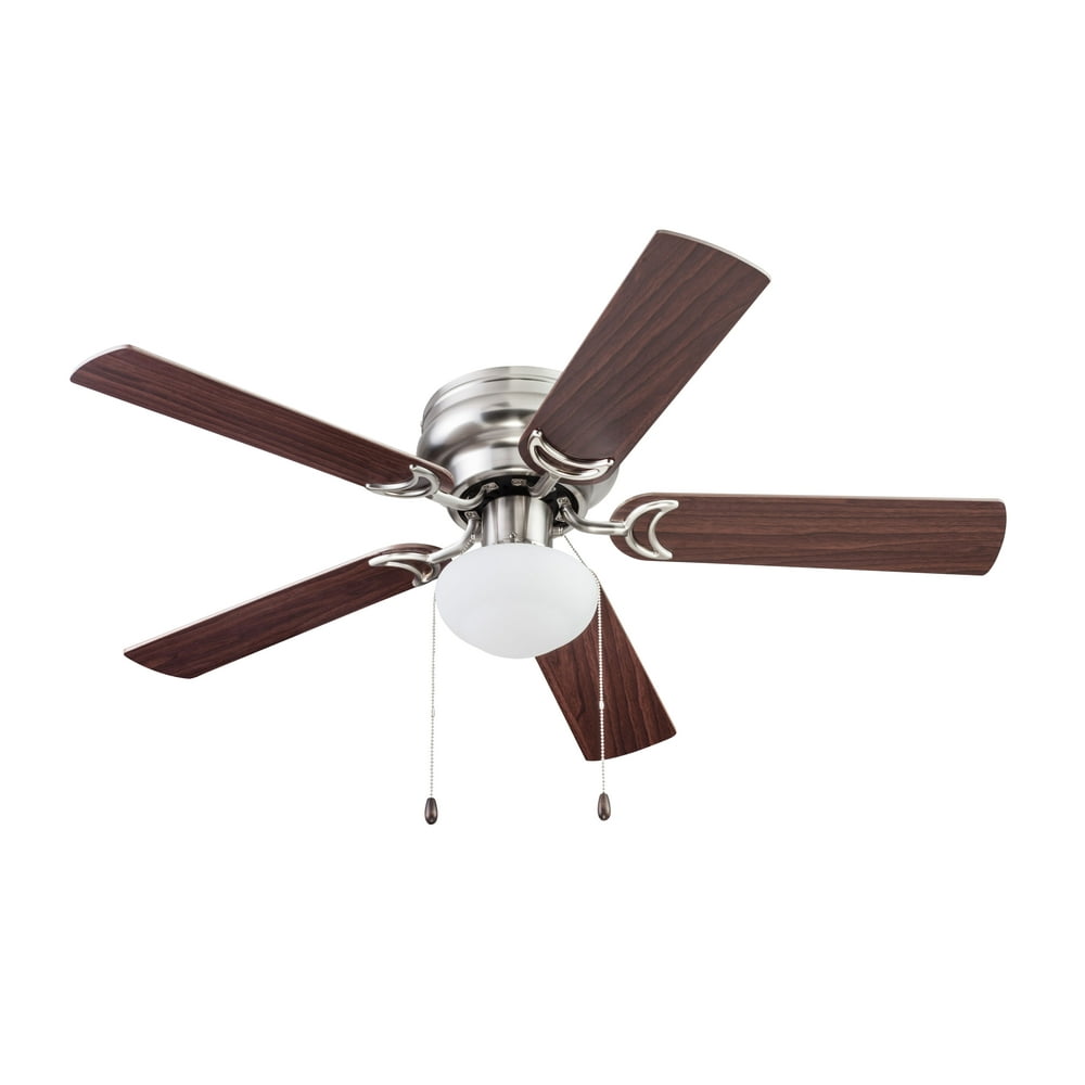 Mainstays 44" Satin Nickel Hugger Ceiling Fan, 5Blade W/ Reversible