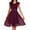 Purple, variant on Flowy Cocktail Dresses for Women Cap Sleeve V Neck Lace Contrast Chiffon A Line Midi Dress Wedding Guest Dress