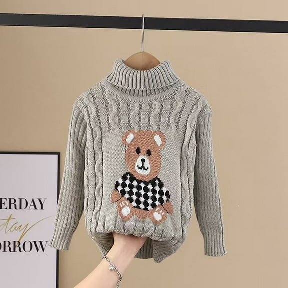 Cozy Boys Knitted Sweater Soft Round Neck Pullover Top for Fall and Winter Seasons Comfortable Casual Wear