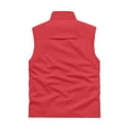thumbnail image 4 of Mens Lightweight Outdoor Sleeveless Zip Vest Water Resistant Casual Vest Gilet Multi‑Pocket for Fishing Hiking Camping Daily Outdoor Activities Red XL, 4 of 8
