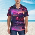 thumbnail image 2 of Fuzoiu Western Style Dinosaur Print Hawaiian Shirt for Men, Summer Beach Casual Short Sleeve Button Down Shirts, Men’s Beach Summer Shirts with Pocket,Medium, 2 of 7