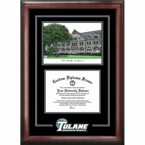 Campus Images LA995SG Tulane University Spirit Graduate Frame with Campus Image
