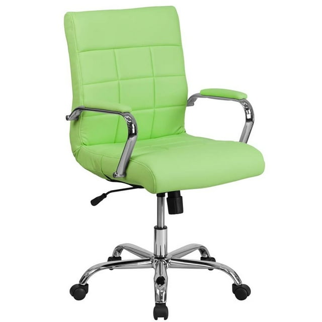 Scranton & Co Mid Back Faux Leather Swivel Office Chair in Green