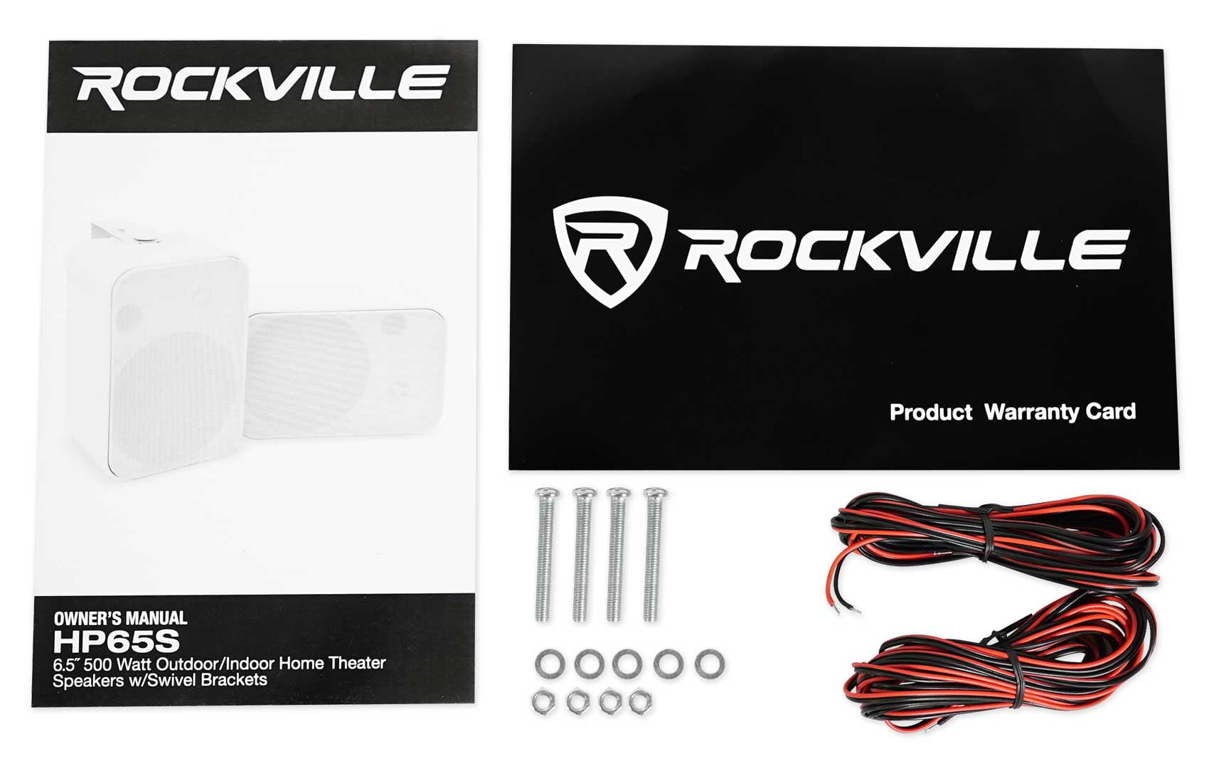 4) Rockville HP65S 6.5" 500w Outdoor Patio Backyard Speakers w/Waterproof Covers