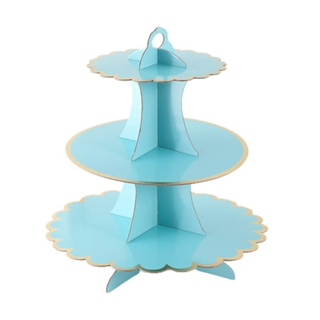 

3-Layer Paper Cake Stand Cupcake Bronzing Display Stand Dessert Rack for Party