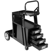 AiYCHEN 4 Drawer Cabinet Welding Cart Heavy Duty Rolling Welder Carts with Drawers Cable Hook Tank Storage Safety Chain