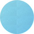 thumbnail image 1 of Ahgly Company Tapis Rond Lavable en Machine Intérieur Transitionnel Turquoise Bleu Vif, 4 Pieds Rond, 1 of 7