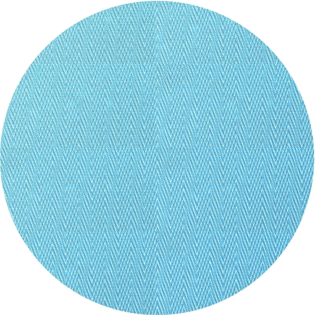 Ahgly Company Tapis Rond Lavable en Machine Intérieur Transitionnel Turquoise Bleu Vif, 4 Pieds Rond