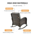 thumbnail image 5 of POCASSY Outdoor Rocking Chair with Cushions, 1PC All Weather Wicker Patio Rocker with Deep Seat and High Back for Porch, Balcony and Pool, Gray, 5 of 6
