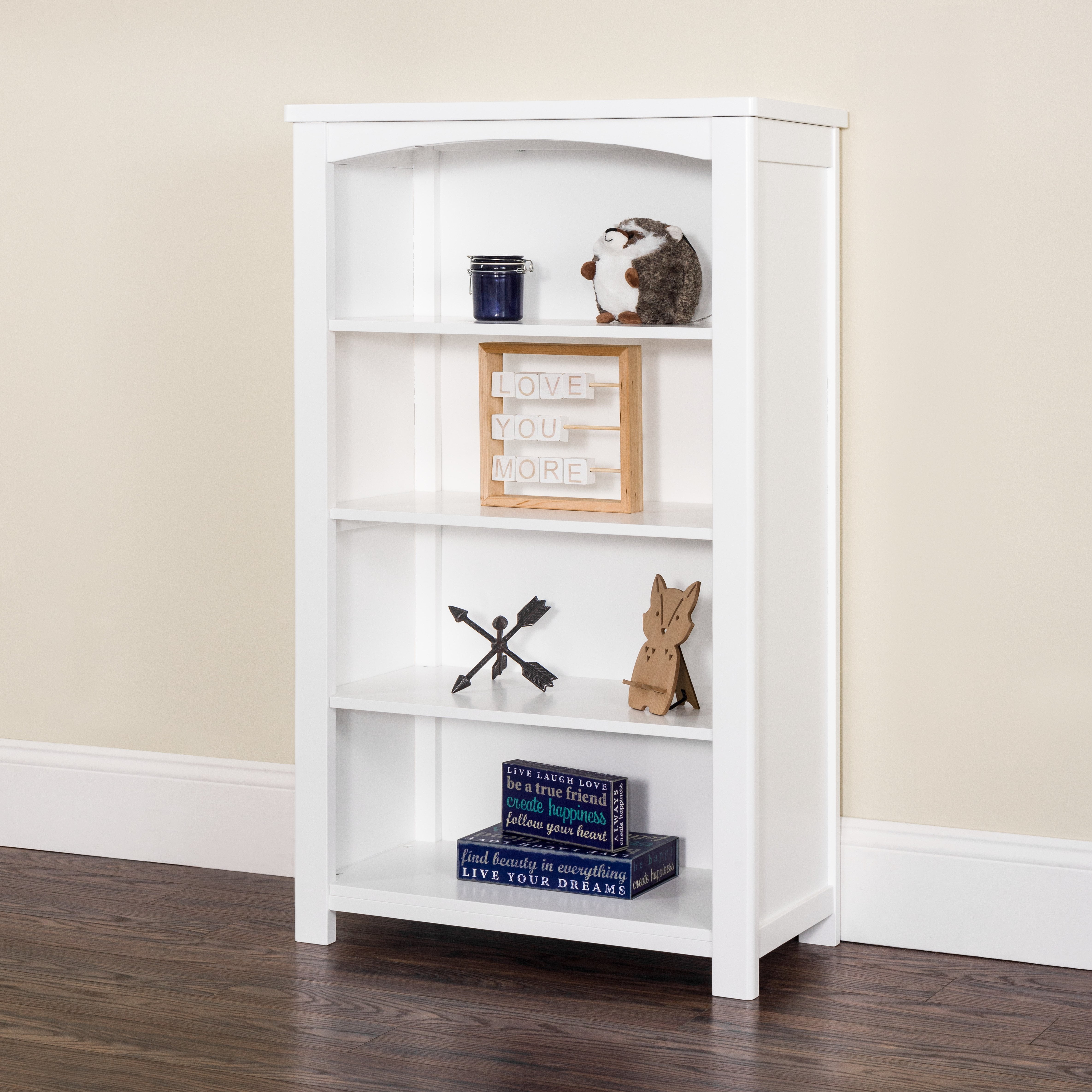 Harmony™ 50" Bookcase with 4 shelves Matte White by Forever Eclectic
