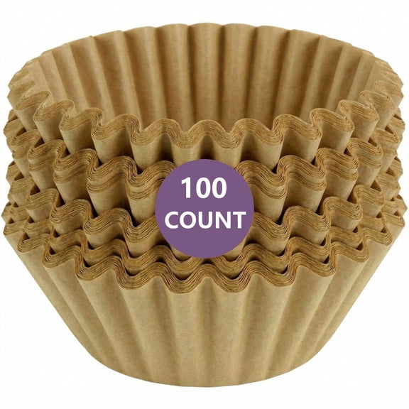 Qianglong Basket Coffee Filters 8-12 Cup, 100 Count Flat Bottom Paper Filters unbleached coffee filters for Drip Coffee Makers, Compatib