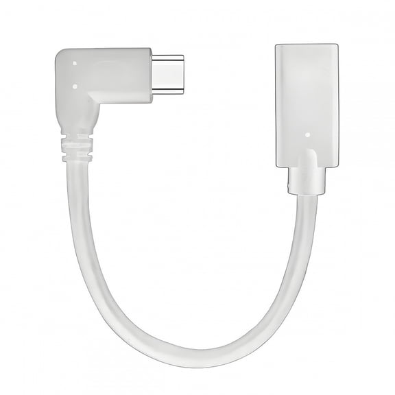 Chenyang White USB-C Type-C Male to Female Extension Power USB2.0 Data Cable 90 Degree Left Right Angled 65W Fast Charge for Laptop Tablet Phone