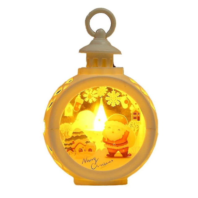 Suministros de decoración navideña Led pequeña luz redonda linterna portátil regalo decoración de ventana (estilo C)
