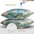 thumbnail image 4 of Teal Sea Turtle Throw Pillow Covers 20x20 Inch Set of 2, Coastal Coral Ocean Nautical Vintage Waterproof Outdoor Pillow Covers, Decorative Cushion Pillowcases for Couch, Sofa, Bed, Garden, Patio, 4 of 9