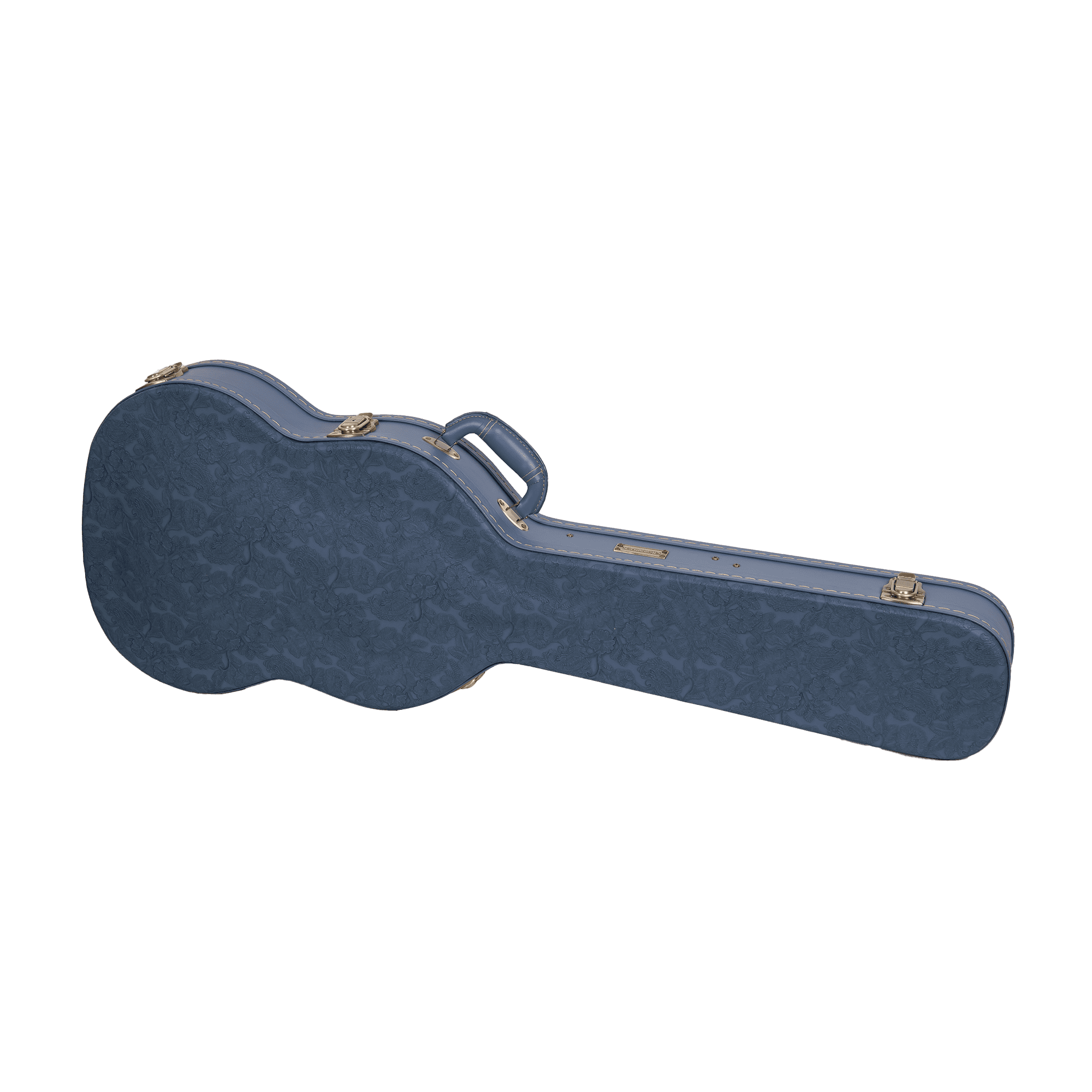 Crossrock Relief Series - Premium Wooden Case for SG Electric Guitars, featuring a Highly Textured Surface and Mink Imitation Fleece Interior - Smoke Blue