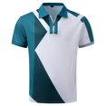 thumbnail image 4 of Mens Breathable Polo Shirts Quarter Zip Color Block Short Sleeve Athletic Shirt 2024 Summer Outdoor Golf Tops, 4 of 5