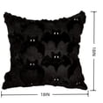 thumbnail image 3 of Bat Halloween Throw Pillow Cover – 3D Glowing Eyes Gothic Holiday Cushion Case, Soft Textured Black Decor for Sofa Bed, Spooky Seasonal Accent, 3 of 7