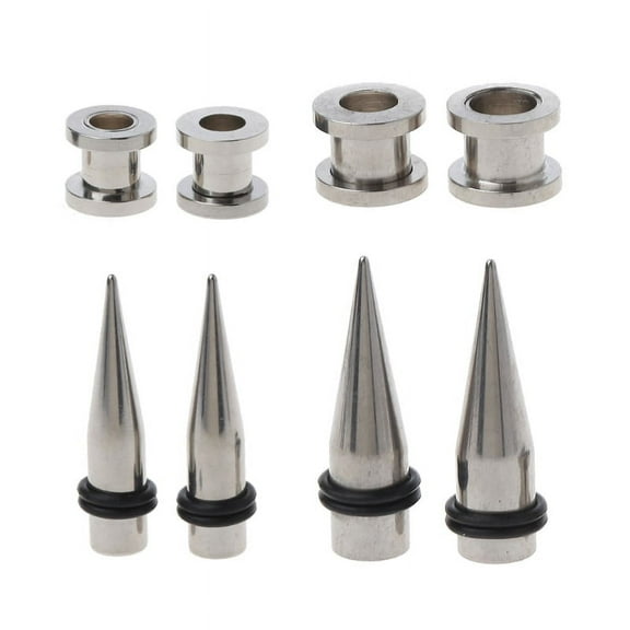 2 Pairs 1g 7mm and 9mm 316L Stainless Steel Ear Eyelets Tapers and Tunnels Ear Studs Stretching Tools Kit Body Jewelry
