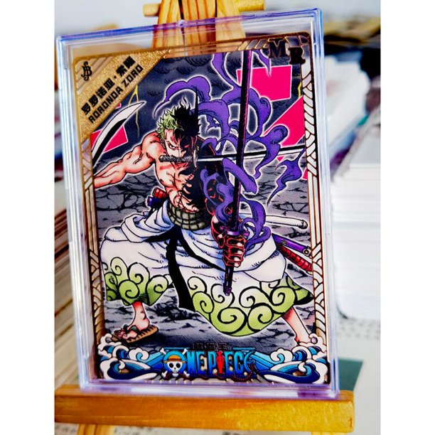 Mono de una pieza D. Luffy Kaidou Roronoa Zoro Boa hancock Tarjeta de Metal Flash ACG Anime Game Collection Cards Gift Toys Fivean unisex