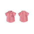 thumbnail image 2 of BemeyourBBs Toddler Baby Boy Girl 4th of July Shirt Outfit Kids Patriot Independence Day Shirt Summer Clothes Plaid Print America Flag Embroidery Short Sleeve Lapel Button Down Shirt Tops, 2 of 9