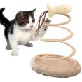 thumbnail image 1 of Interactive Cat Toy, Cat Plush Toy with Spiral Spring Plate and Funny Ball or Mouse Interactive Stainless Steel Spring Rotating Cat Creative Toy to Kill time and Keep Fit(Fish), 1 of 7