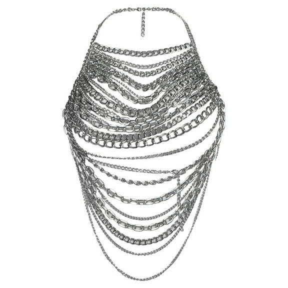 Fashionable Body Chain Jewelry Hollow Out Backless Bodys Chains Metal Texture Suitable for Party Nightclub Wear