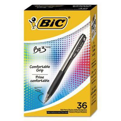 10 PCS BIC BU3 0.7mm Ballpoint Pen Retractable Fine 1 BOX 