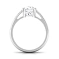 thumbnail image 3 of Rosec Jewels Certified Moissanite Round Engagement Ring with Side Stones - 8 mm Moissanite Solitaire Ring - 2 Ct - D-VS1 Quality, 10K White Gold, US 7.50, 3 of 9