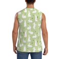 thumbnail image 4 of Lsque Rabbit And Carrot (2) Print Men's Cotton Blend Sleeveless Muscle Shirts (S-3XL)- Moisture Wicking, Odor Protection, UPF 30+,Small, 4 of 8