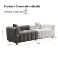thumbnail image 2 of 84" Teddy Velvet 3-Seater Bubble Couch, Plush Modern Sofa with Deep Seat & 6 Metal Legs for Living Room, Bedroom, Office, 2 of 7